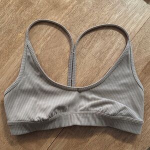 ALO Yoga Ribbed Tan Sports Bra